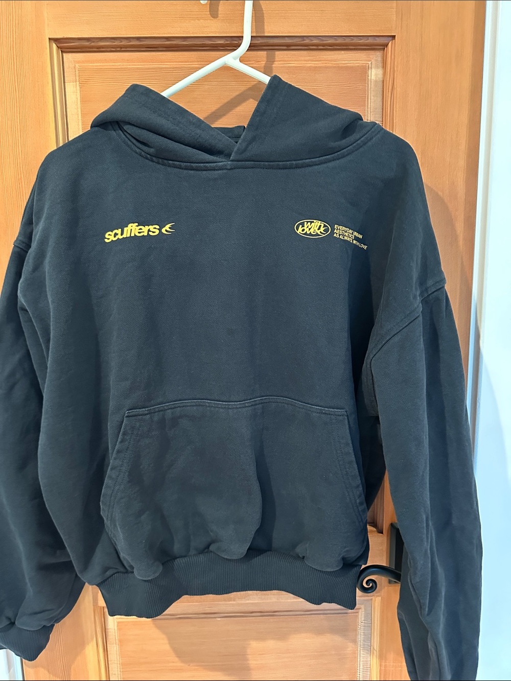 Scuffers Black Hoodie with Yellow Logo